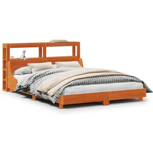 vidaXL Posteljni okvir brez vzmetnice voščeno rjav 120x190 cm borovina Cene