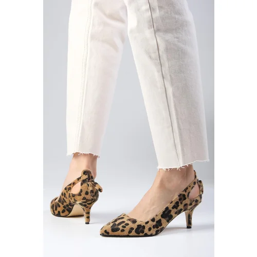 Mio Gusto Drop Women's Leopard Print Short Heeled Shoes