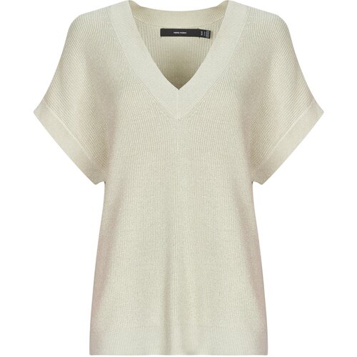 Vero_Moda Majice s kratkimi rokavi VMNEWLEXSUN SHINE Bež Slike