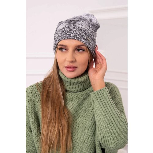 Kesi marka niezdefiniowana Cap with fleece Dolores K303 light grey+dark grey+white Slike