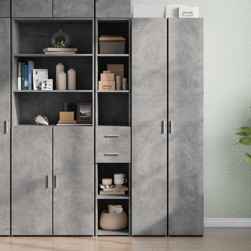 Visoka komoda boja betona 30x42 5x185 cm od konstruiranog drva Slike