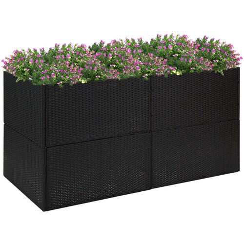 vidaXL Vrtna sadilica crna 157 x 80 x 80 cm od poliratana Cijene