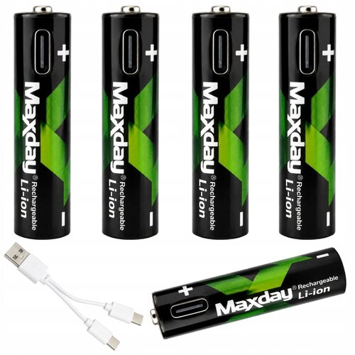  4x samopolnilna akumulatorska baterija AAA li-ion 440mAh USB-C Slike