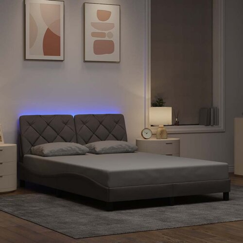Furnova Posteljni okvir z LED brez vzmetnice taupe 140x200 cm blago, (21934731) Slike