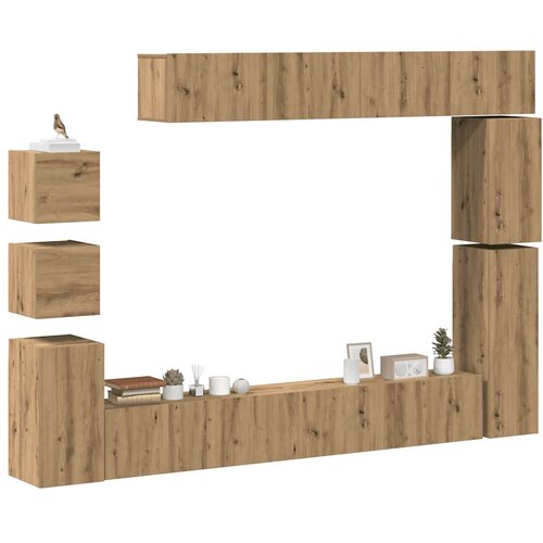 Furnova TV omara 9-delna stenski artisan hrast inženirski les, (22012270) Slike