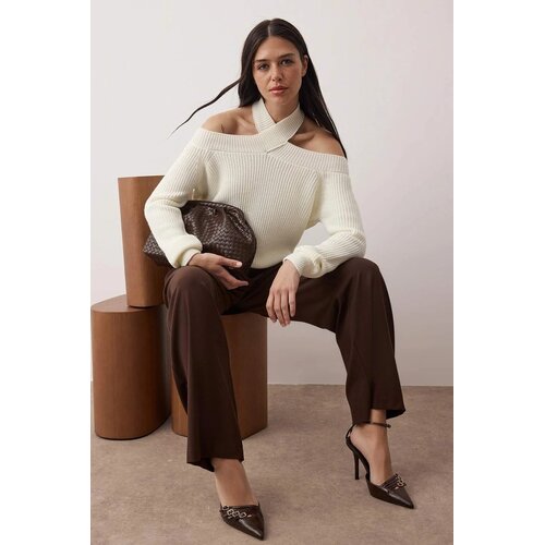 TRENDYOLMILLA ženski duks Twoaw26Kz00105, Bone-Ecru Cene