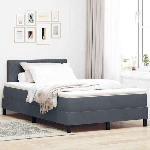 Box Spring Krevet s Madracem i LED Tamnosiva 120x190 cm Bar&amp;scaron;un Slike