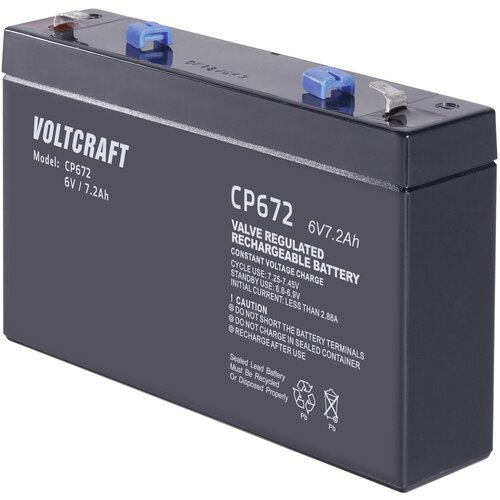 Voltcraft CE6V/7Ah VC-12713945 svinčeni akumulator 6 V 7.2 Ah svinčevo-koprenast (&amp;Scaron; x V x G) 151 x 100 x 34 mm plo&amp;scaron;čati vtič 4\,8 mm brez vzdrževanja, (20829016) Slike