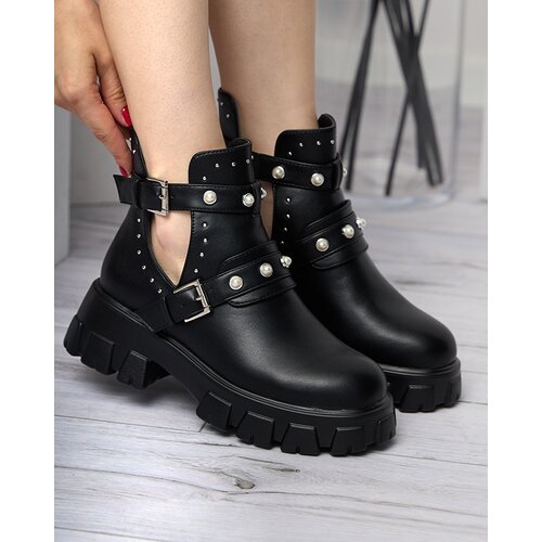 Resti Black women's boots on a solid sole Itreff- Footwear Cene