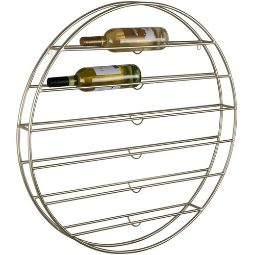 PT LIVING Stensko kovinsko držalo za vino v zlati barvi &amp;scaron;tevilo steklenic 12 80x80x9 cm Redondo &amp;ndash; Slike
