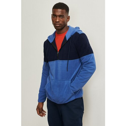 AC&Co / Altınyıldız Classics Men's Navy-Indigo Standard Fit Normal Cut Inner Fleece 3 Thread Hooded Fleece Sweatshirt Slike