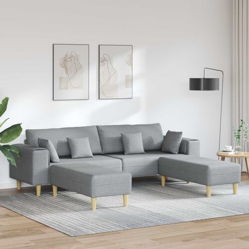 SOFA s jastukom 3 pcs Svijetlo siva tkanina Cene