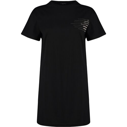 Trendyol Curve Plus Size Dress - Black - Jersey dress Slike