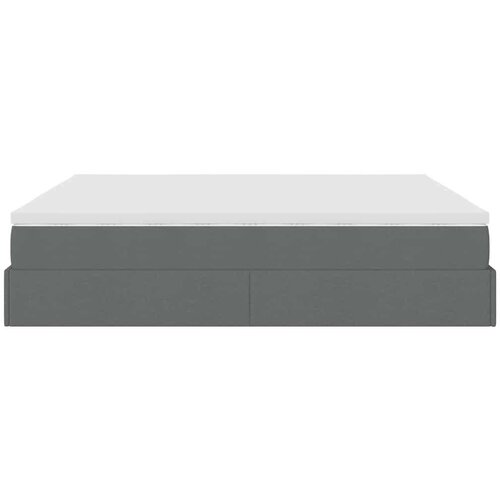 VidaXL Otomanski krevet s madracem tamnosivi 160x200cm od tkanine Slike