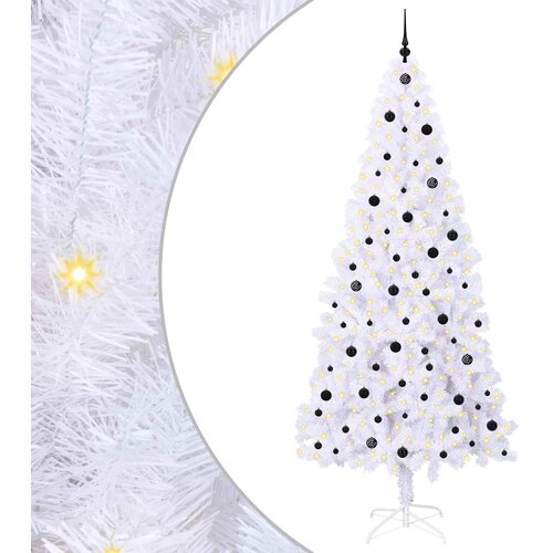  Umjetno božićno drvce s nogom Bijela 240 cm PVC i čelik Slike