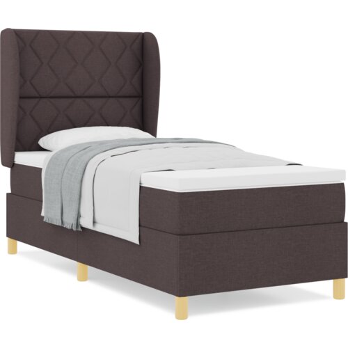  Boxspring krevet s madracem tamnosmeđi 100x200 cm tkanina Slike