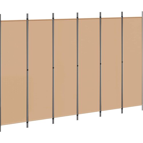  Razdjelnik prostora s 6 panela Bež 300 x 200 cm Tkanina Slike