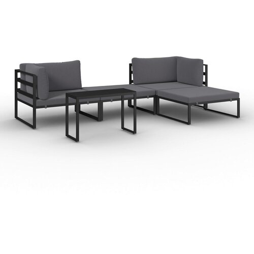 Bessagi Garden Lounge Garnitura Valentina, Temno Siva, 5-Delni Set Slike