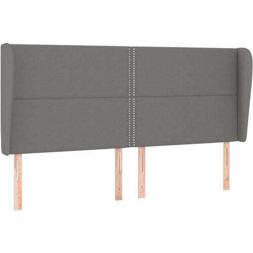  Uzglavlje s u&amp;scaron;ima tamnosivi 203x23x118/128 cm od tkanine Slike