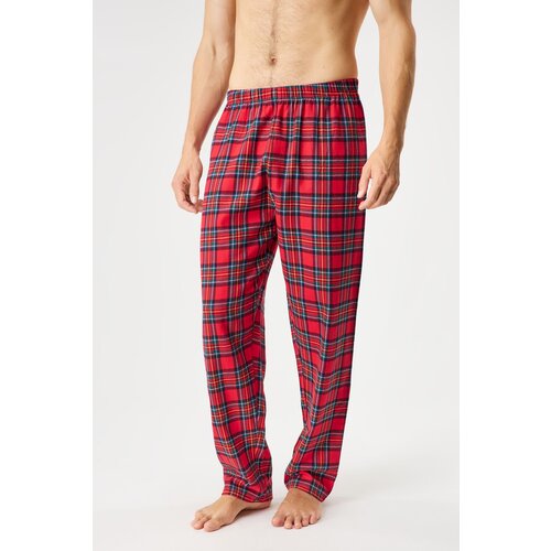 MEN-A Flanelaste pižama hlače Festive Red Cene