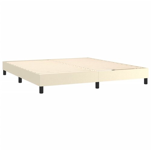  s oprugama i madracem krem 160x200 cm od umjetne kože Slike