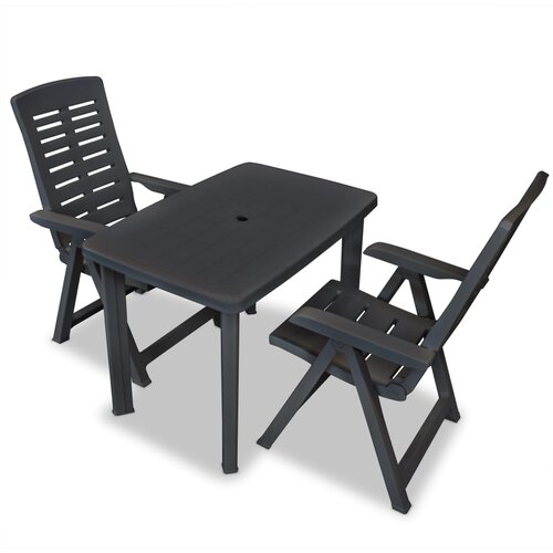  3-dijelni bistro set od plastike antracit Cene