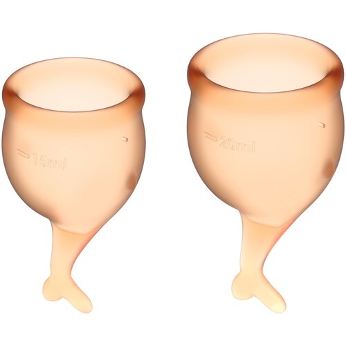 Satisfyer - Feel Secure Menstrual Cup Set Orange Cene