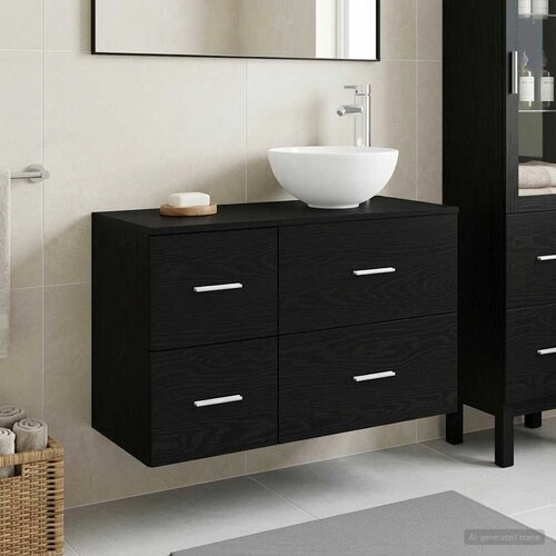  Set namje&scaron;taja za kupaonicu 2 kom. Crni hrast 49,5 x 35 x 80 cm Cijene
