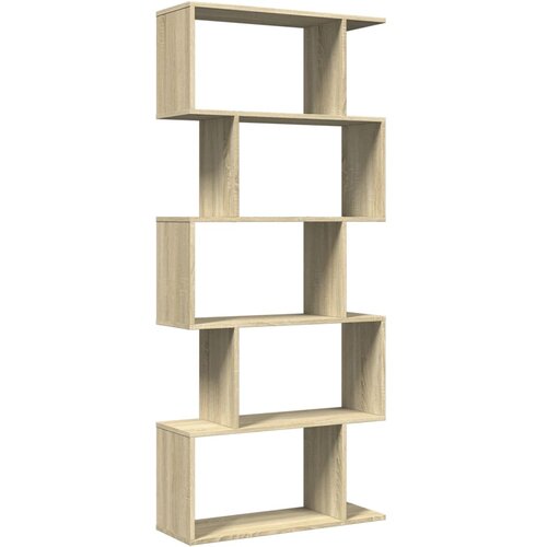 Pregrada / regal za knjige 5 razina hrast 70x24x161 cm drveni Smeđa Slike