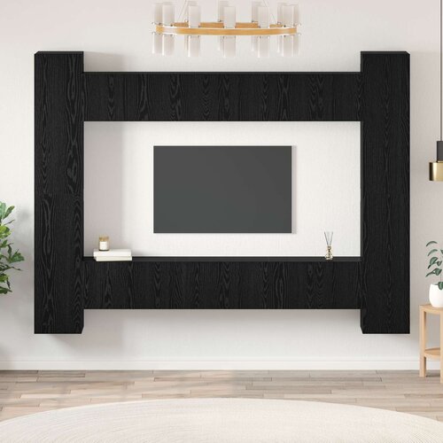  Set TV komoda Zidne 10 pcs Crni hrast 30,5 x 30 x 90 cm Cijene
