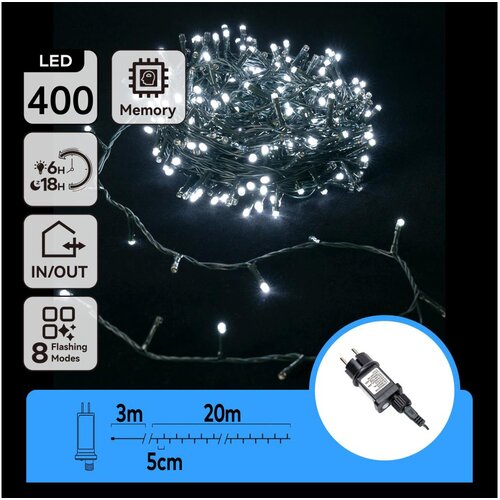 Aigostar led spolja&scaron;nja girlanda 400xLED/8 funkcija 23m IP44 hladno belo Cene