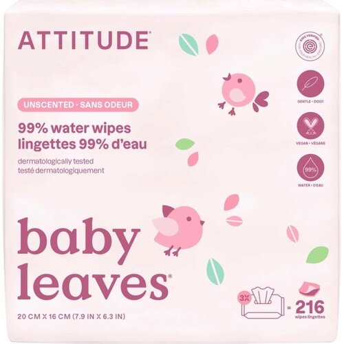 Attitude baby leaves 99% Water Wipes - 216 kos. Cene