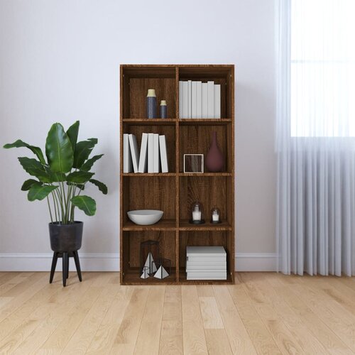 The Living Store knjižna omara/komoda rjav hrast 66x30x130 cm inženirski les - knjižna omara, (21437193) Cene