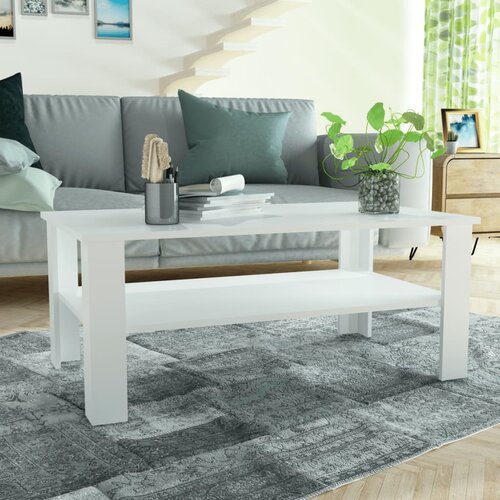 VidaXL Stolić za kavu od iverice 100x59x42 cm bijeli Slike