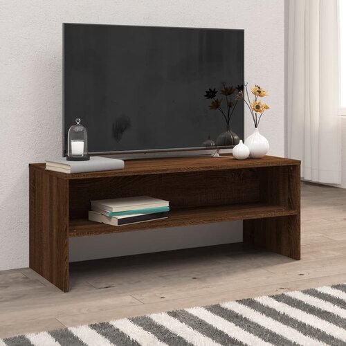 VidaXL TV omarica rjav hrast 100x40x40 cm inženirski les Slike