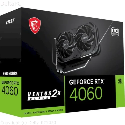 MSI Video Card NVidia RTX 4060 VENTUS 2X BLACK 8GB