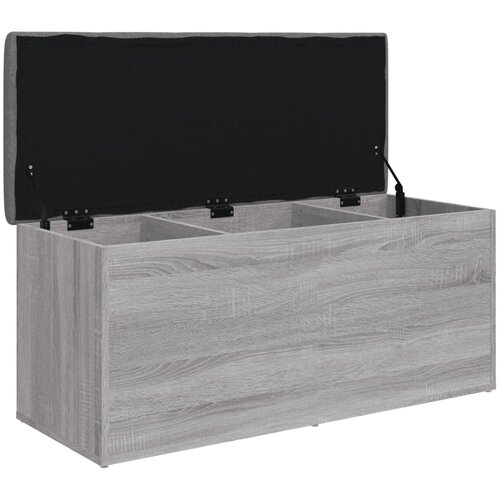  Klupa za cipele siva boja hrasta 102x42x45 cm konstruirano drvo Slike