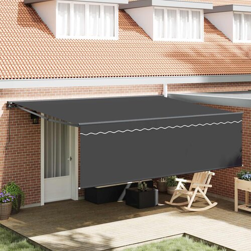  Skrovita tenda Antracit 450 × 300 cm Poliester i aluminij Cene