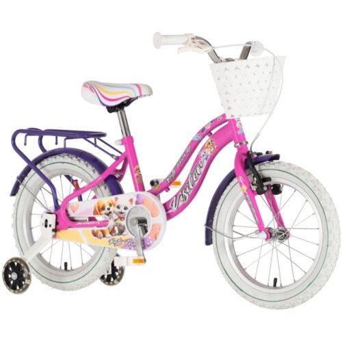 Visitor Bicikl kids best friend 16" 9" v-brake kontra 105-125cm (16") roze neon uv sjaj Cene