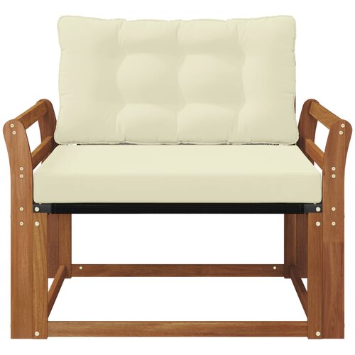  Set vanjskih sofa Čvrsto drvo akacije i Textilene Prirodna Smeđa 95,5 x 83 x 73 cm Slike