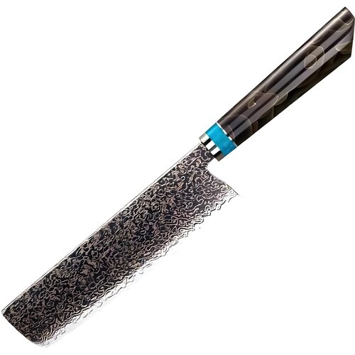 IZMAEL Damaskasti kuhinjski nož ZE-37410 - Nakiri / Smeđa / Plava Cijene