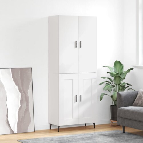 VidaXL Visoka komoda bijela 69,5x34x180 cm konstruirano drvo Slike