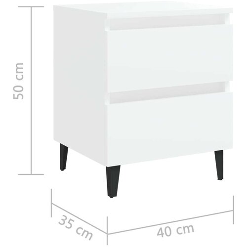 VidaXL Noćni ormarići 2 kom Bijela 40x35x50 cm Slike