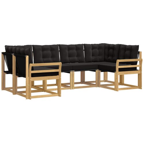 vidaXL Zunanja garnitura za sedenje z blazino 6 pcs Bela in črna, (5000270138) Cene