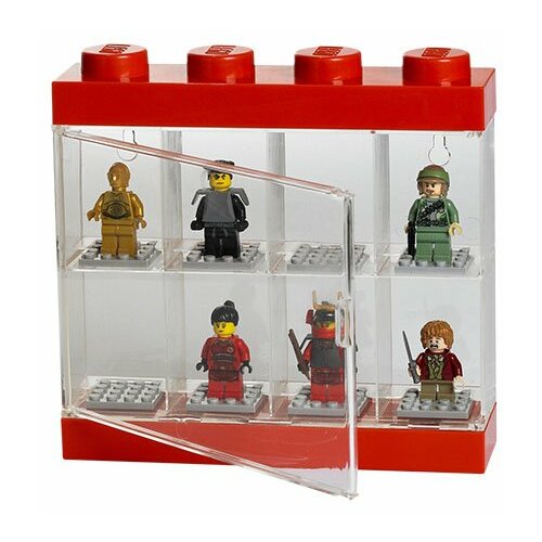 Lego Izložbena polica za 8 minifigura - crvena Slike
