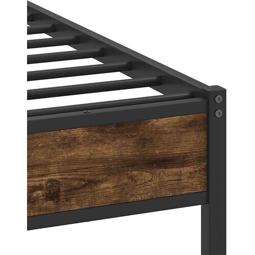 VidaXL Posteljni okvir brez vzmetnice hrast 100x200 cm inženirski les Slike