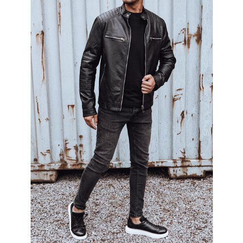 DStreet Black Men&amp;#039;s Leather Jacket Slike