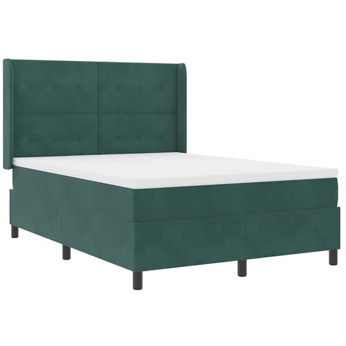 Box spring krevet Tamnozelena 140 x 200 cm Bar&amp;scaron;un - Tamnozelena 140 x 200 cm Pro&amp;scaron;iveno gumbima Slike