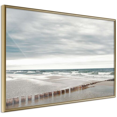  Poster - Chilly Morning at the Seaside 60x40 Slike