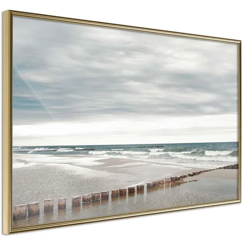  Poster - Chilly Morning at the Seaside 60x40